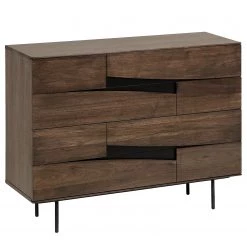 Red Living Commode Kluuvi I - Placage en bois véritable - Noyer / Noir