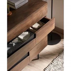 Red Living Commode Kluuvi I - Placage en bois véritable - Noyer / Noir -Meubles de salle à manger Soldes Magasin 1000210871 200824 12200100008 DETAILS P000000001000210871