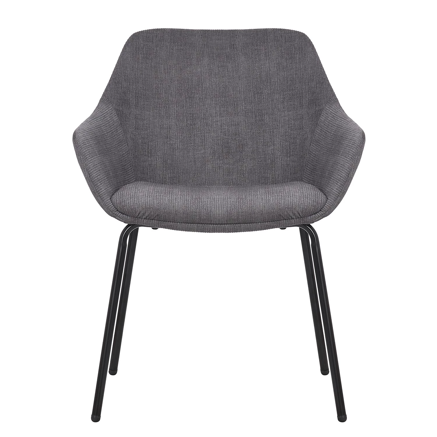 Jack & Alice Chaise capitonnée Richville - Velours côtelé / Fer - Gris / Noir 4 Jack & Alice Chaise capitonnée Richville - Velours côtelé / Fer - Gris / Noir – Image 4