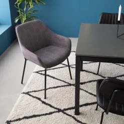 Jack & Alice Chaise capitonnée Richville - Velours côtelé / Fer - Gris / Noir 15 Jack & Alice Chaise capitonnée Richville - Velours côtelé / Fer - Gris / Noir -Meubles de salle à manger Soldes Magasin 1000210877 201126 13152000008 MOOD DETAILS P000000001000210877 mood