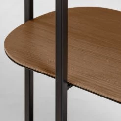 Red Living Étagère Laukaa - Acier / Placage en bois véritable - Noir / Noyer -Meubles de salle à manger Soldes Magasin 1000210882 200625 07314800005 DETAILS P000000001000210882