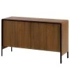 Red Living Buffet Juuka - Placage en bois véritable - Noyer / Noir