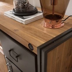 Ars manufacti Buffet Manchester VII - Acacia massif / Métal - Acacia / Anthracite -Meubles de salle à manger Soldes Magasin 1000210965 210121 12574800032 DETAILS P000000001000210965