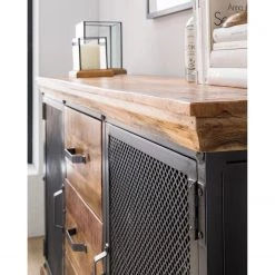 Ars manufacti Buffet Hunter II - Manguier massif / Métal - Manguier / Gris bleu -Meubles de salle à manger Soldes Magasin 1000211063 210219 10174200008 DETAILS P000000001000211063