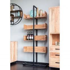 Red Living Étagère Toome II - Acacia massif / Métal - Acacia / Noir -Meubles de salle à manger Soldes Magasin 1000211445 200504 13494000161 MOOD DETAILS P000000001000211445 mood