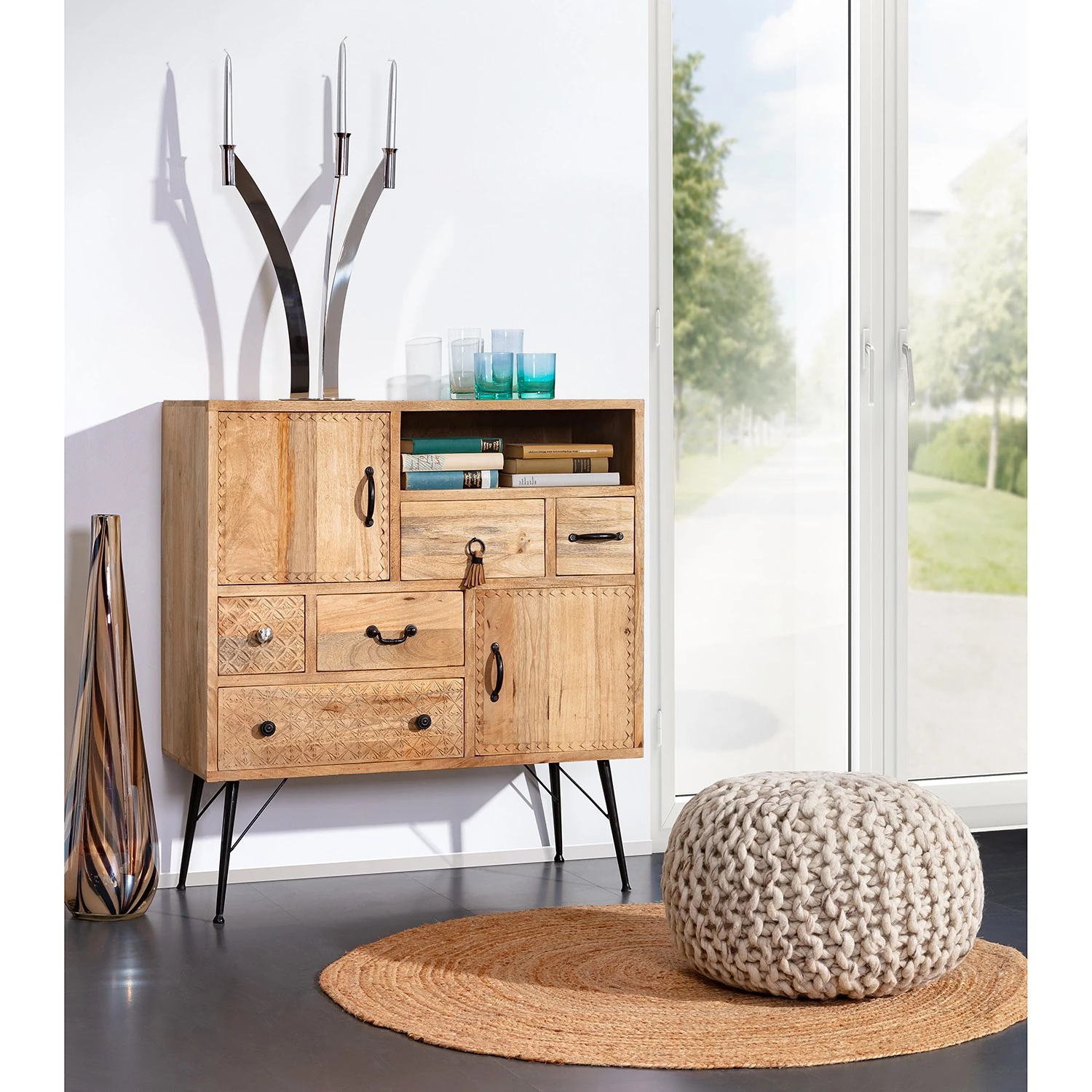 Red Living Commode Latta - Manguier massif / Métal - Manguier / Noir 2 Red Living Commode Latta - Manguier massif / Métal - Manguier / Noir – Image 2