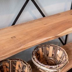 Red Living Étagère Toome I - Acacia massif / Métal - Acacia / Noir -Meubles de salle à manger Soldes Magasin 1000211451 200504 13494400189 DETAILS P000000001000211451