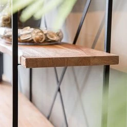 Red Living Étagère Toome I - Acacia massif / Métal - Acacia / Noir -Meubles de salle à manger Soldes Magasin 1000211451 200504 13494400190 DETAILS P000000001000211451