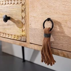 Red Living Buffet Latta - Manguier massif / Métal - Manguier / Noir -Meubles de salle à manger Soldes Magasin 1000211455 220316 031 DETAILS P000000001000211455