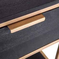 Jack & Alice Console Harbin - Acacia massif / Métal - Acacia noir / Doré -Meubles de salle à manger Soldes Magasin 1000211471 200504 13495100246 DETAILS P000000001000211471