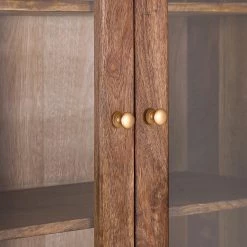 Naturoo Vitrine Nyack - Manguier massif / Vannerie - Manguier / Doré -Meubles de salle à manger Soldes Magasin 1000211479 200504 13495400269 DETAILS P000000001000211479