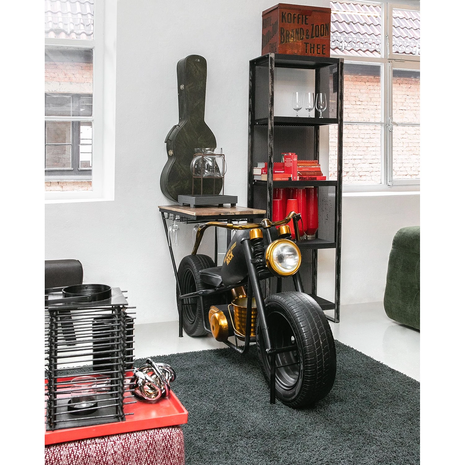 Ars manufacti Bar Chopper - Manguier massif / Métal - Manguier / Noir 2 Ars manufacti Bar Chopper - Manguier massif / Métal - Manguier / Noir – Image 2