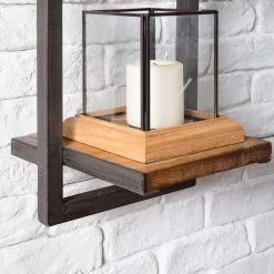 Ars manufacti Étagères murales Manchester II (5 élém.) - Acacia massif / Métal - Acacia / Anthracite -Meubles de salle à manger Soldes Magasin 1000213198 200527 13201900010 DETAILS P000000001000213198