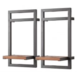 Ars manufacti Étagères murales Manchester III (5 él.) - Acacia massif / Métal - Acacia / Anthracite -Meubles de salle à manger Soldes Magasin 1000213199 200527 13203000015 DETAILS P000000001000213199