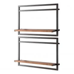 Ars manufacti Étagères murales Manchester V (7 élém.) - Acacia massif / Métal - Acacia / Anthracite -Meubles de salle à manger Soldes Magasin 1000213201 200527 13211300036 DETAILS P000000001000213201