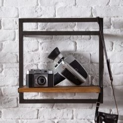 Ars manufacti Étagères murales Manchester V (7 élém.) - Acacia massif / Métal - Acacia / Anthracite -Meubles de salle à manger Soldes Magasin 1000213201 200527 13211900040 DETAILS P000000001000213201