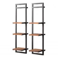 Ars manufacti Étagères murales Manchester VI (7 élém.) - Acacia massif / Métal - Acacia / Anthracite -Meubles de salle à manger Soldes Magasin 1000213212 200527 13213600048 DETAILS P000000001000213212