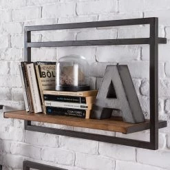 Ars manufacti Étagères murales Manchester VI (7 élém.) - Acacia massif / Métal - Acacia / Anthracite -Meubles de salle à manger Soldes Magasin 1000213212 200527 13214100052 DETAILS P000000001000213212