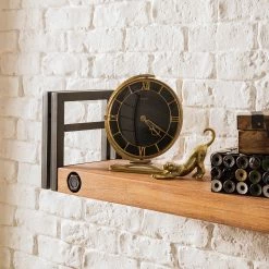 Ars manufacti Tablettes murales Manchester (lot de 2) - Acacia massif / Métal - Acacia / Anthracite - Largeur : 150 cm -Meubles de salle à manger Soldes Magasin 1000213218 200831 09510100023 DETAILS P000000001000213218