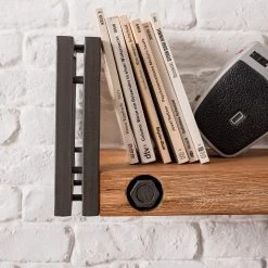 Ars manufacti Tablettes murales Manchester (lot de 2) - Acacia massif / Métal - Acacia / Anthracite - Largeur : 150 cm -Meubles de salle à manger Soldes Magasin 1000213218 200831 09510100024 DETAILS P000000001000213218