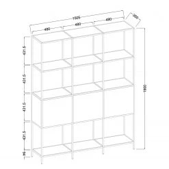 Fredriks Étagère Meon III - Chêne gris - Largeur : 150 cm -Meubles de salle à manger Soldes Magasin 1000213232 200814 14310600022 SKETCH DETAILS P000000001000213232 sketch