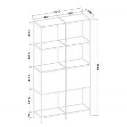Fredriks Étagère Meon III - Chêne gris - Largeur : 101 cm -Meubles de salle à manger Soldes Magasin 1000213234 200814 14310900024 SKETCH DETAILS P000000001000213234 sketch