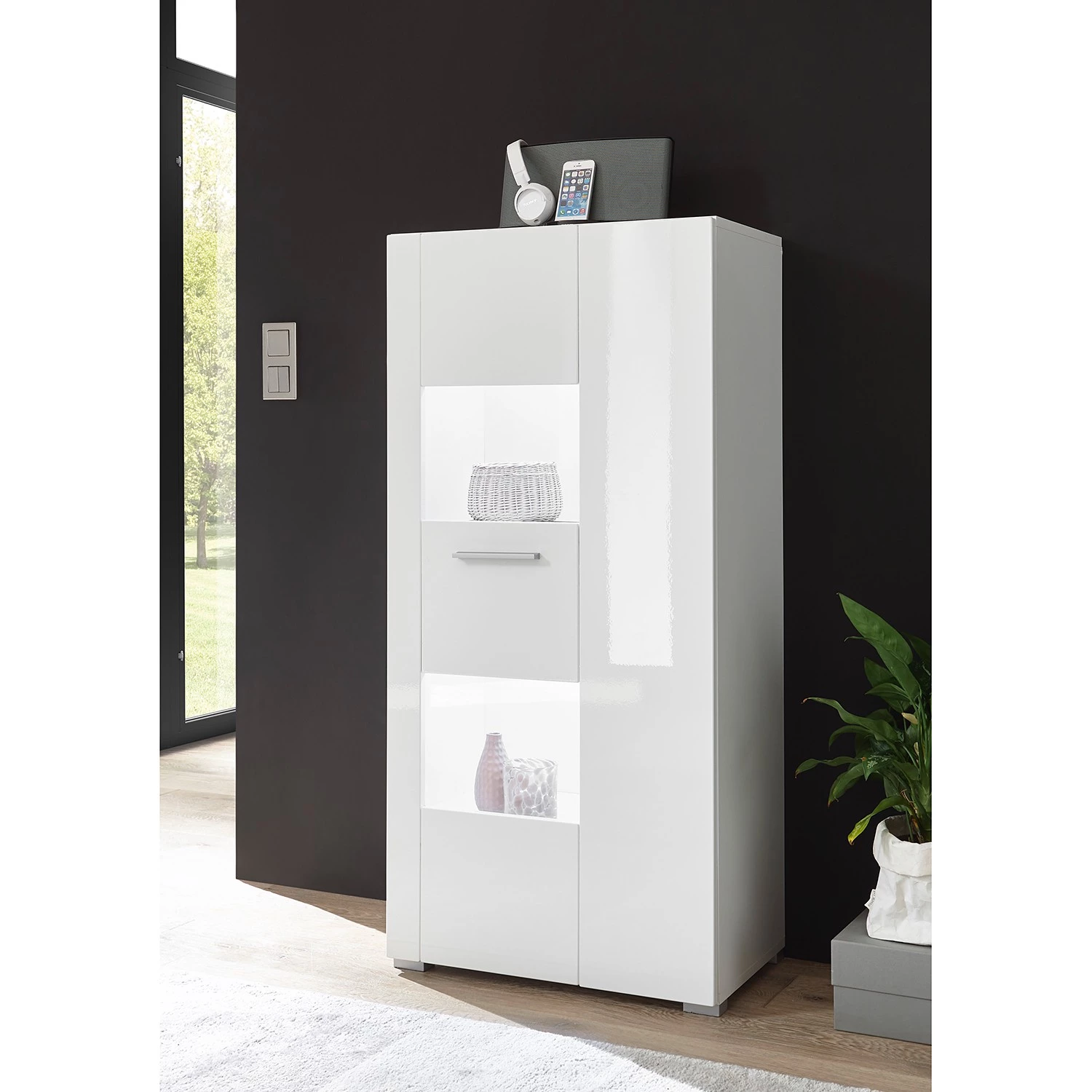 Loftscape Buffet haut Cely I - Blanc brillant / Blanc mat 2 Loftscape Buffet haut Cely I - Blanc brillant / Blanc mat – Image 2