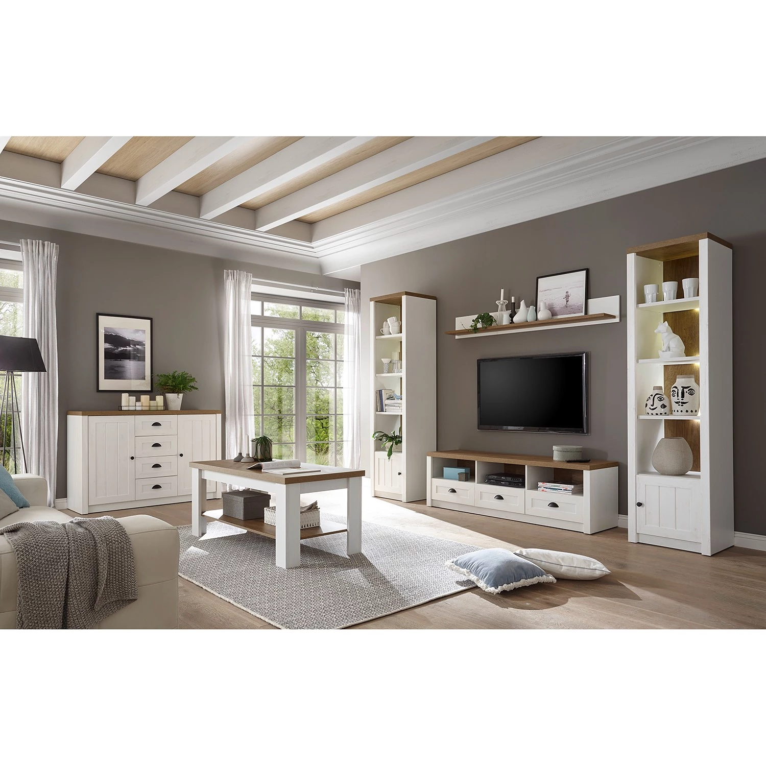 Norrwood Buffet Proville II - Imitation chêne blanc / Imitation chêne 3 Norrwood Buffet Proville II - Imitation chêne blanc / Imitation chêne – Image 3