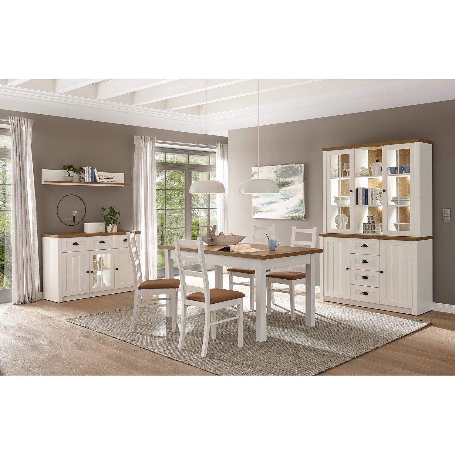 Norrwood Table Proville - Imitation chêne blanc / Imitation chêne 4 Norrwood Table Proville - Imitation chêne blanc / Imitation chêne – Image 4