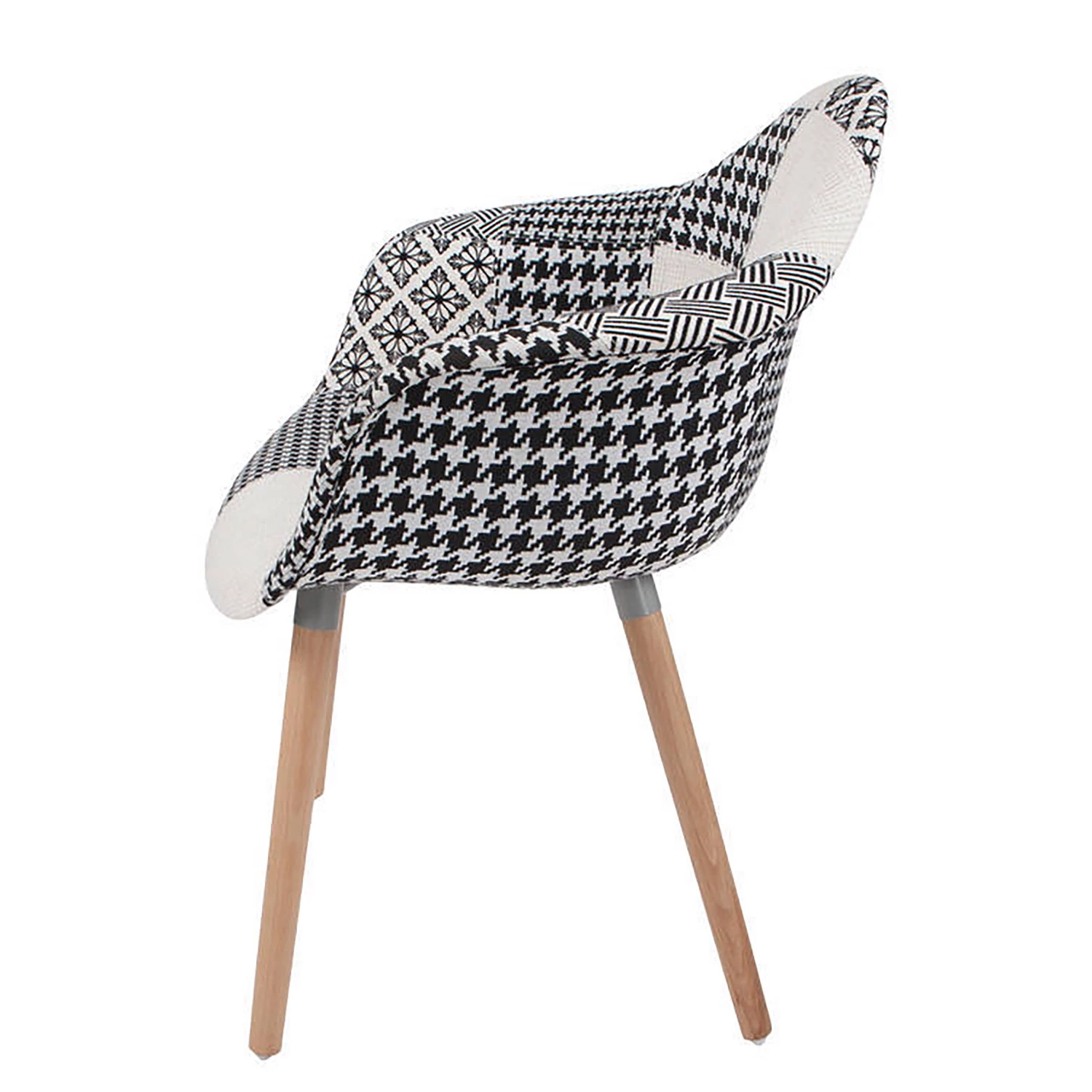 Kayoom Chaises à accoudoirs Dave (lot de 2) - Tissu / Hêtre massif - Noir / Blanc 4 Kayoom Chaises à accoudoirs Dave (lot de 2) - Tissu / Hêtre massif - Noir / Blanc – Image 4