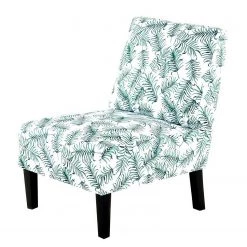 Kayoom Chaises capitonnées Indira V - Tissu / Hêtre massif - Noir / Vert et blanc