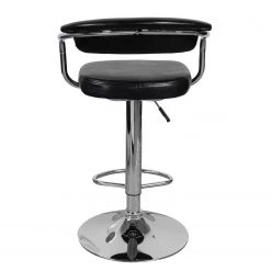 Kayoom Chaises de bar Midnight I (lot de 2) - Imitation cuir / Métal - Chrome - Noir -Meubles de salle à manger Soldes Magasin 1000214196 200529 06043100141 DETAILS P000000001000214196