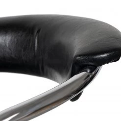 Kayoom Chaises de bar Midnight I (lot de 2) - Imitation cuir / Métal - Chrome - Noir -Meubles de salle à manger Soldes Magasin 1000214196 200529 06043300142 DETAILS P000000001000214196