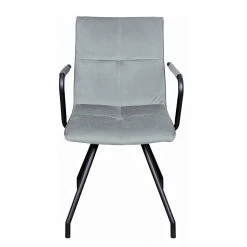 Kayoom Chaises à accoudoirs Eaden (lot de 2) - Velours / Fer - Noir - Gris 11 Kayoom Chaises à accoudoirs Eaden (lot de 2) - Velours / Fer - Noir - Gris -Meubles de salle à manger Soldes Magasin 1000214201 200529 06050300182 DETAILS P000000001000214201