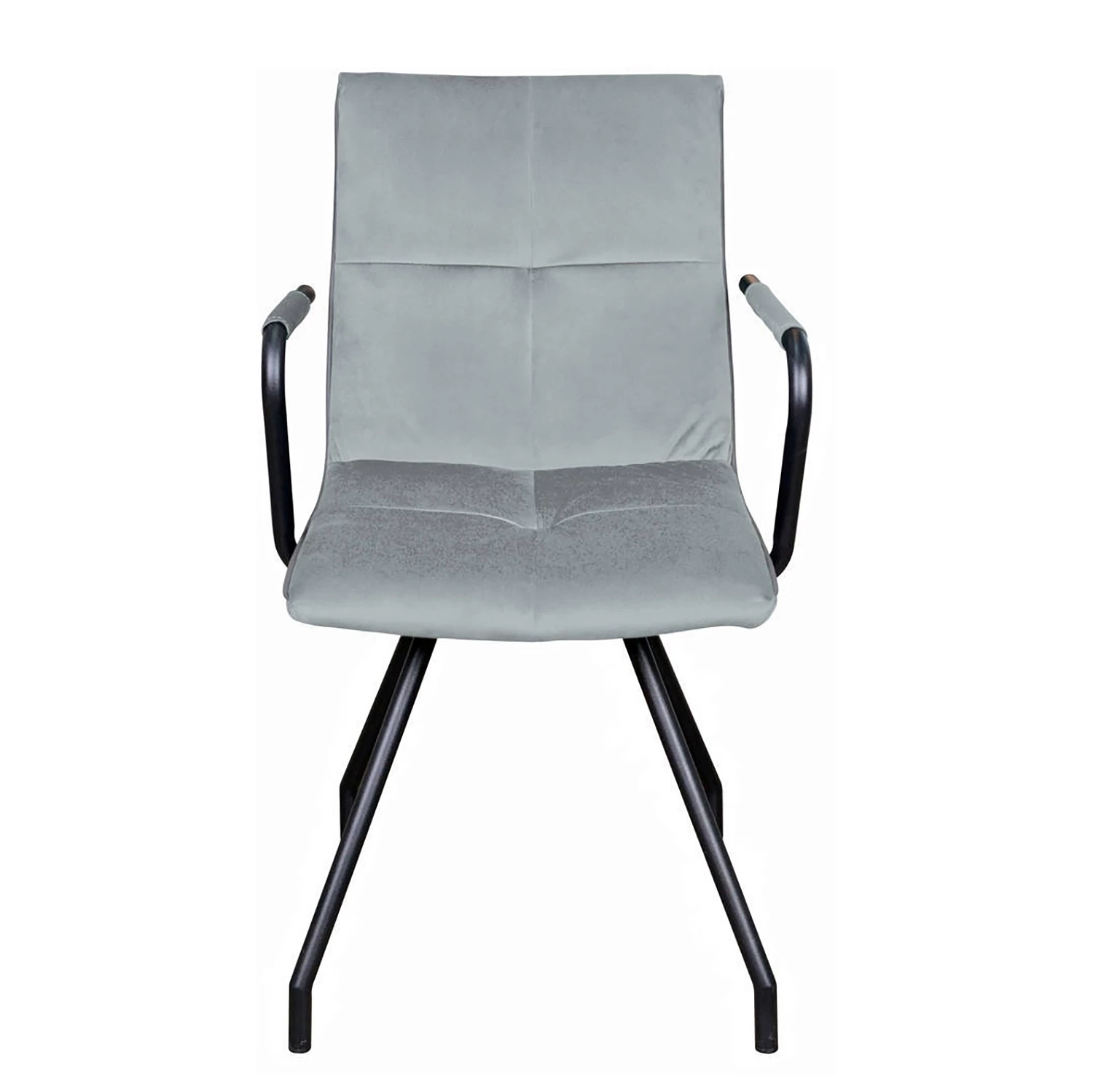 Kayoom Chaises à accoudoirs Eaden (lot de 2) - Velours / Fer - Noir - Gris 3 Kayoom Chaises à accoudoirs Eaden (lot de 2) - Velours / Fer - Noir - Gris – Image 3