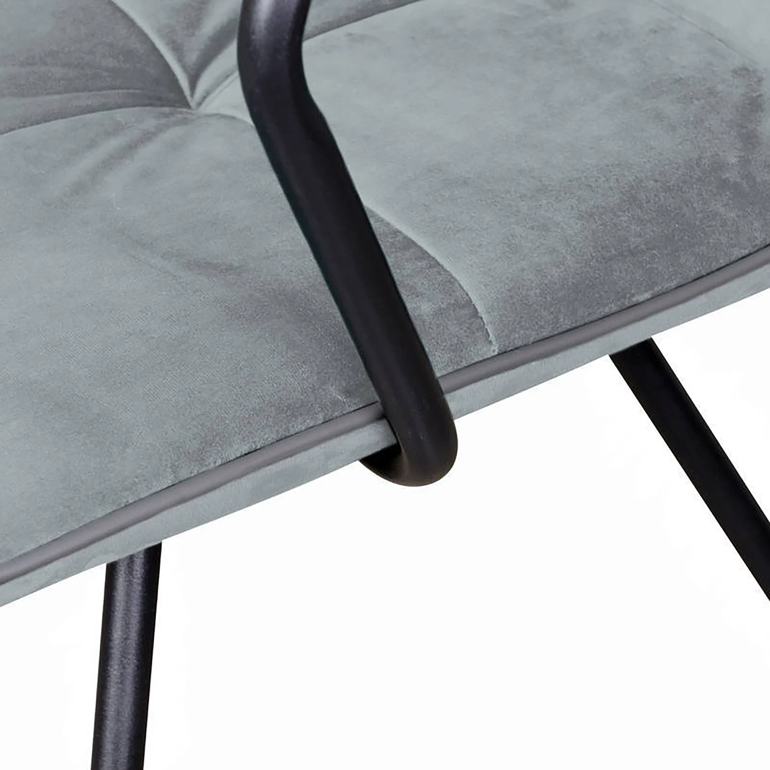 Kayoom Chaises à accoudoirs Eaden (lot de 2) - Velours / Fer - Noir - Gris 6 Kayoom Chaises à accoudoirs Eaden (lot de 2) - Velours / Fer - Noir - Gris – Image 6