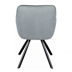 Kayoom Chaise à accoudoirs Eann - Velours / Fer - Noir - Gris -Meubles de salle à manger Soldes Magasin 1000214206 200529 06054100230 DETAILS P000000001000214206