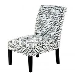 Kayoom Chaises capitonnées Indira III - Tissu / Hêtre massif - Noir / Blanc