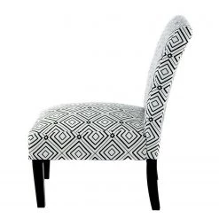 Kayoom Chaises capitonnées Indira III - Tissu / Hêtre massif - Noir / Blanc -Meubles de salle à manger Soldes Magasin 1000214214 200529 06060800269 DETAILS P000000001000214214