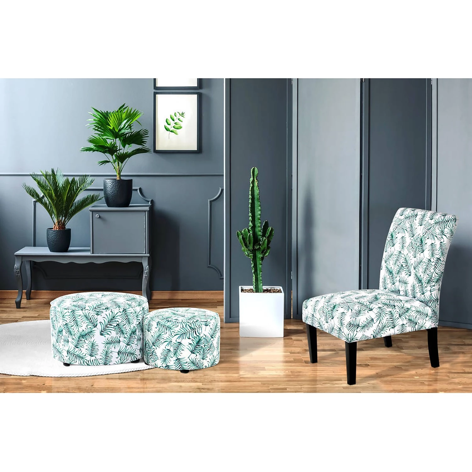 Kayoom Chaises capitonnées Indira I - Tissu / Hêtre massif - Noir / Vert et blanc 2 Kayoom Chaises capitonnées Indira I - Tissu / Hêtre massif - Noir / Vert et blanc – Image 2