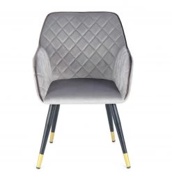 Kayoom Chaise à accoudoirs Amino - Velours / Acier - Gris / Doré 9 Kayoom Chaise à accoudoirs Amino - Velours / Acier - Gris / Doré -Meubles de salle à manger Soldes Magasin 1000214226 200529 06073200370 DETAILS P000000001000214226