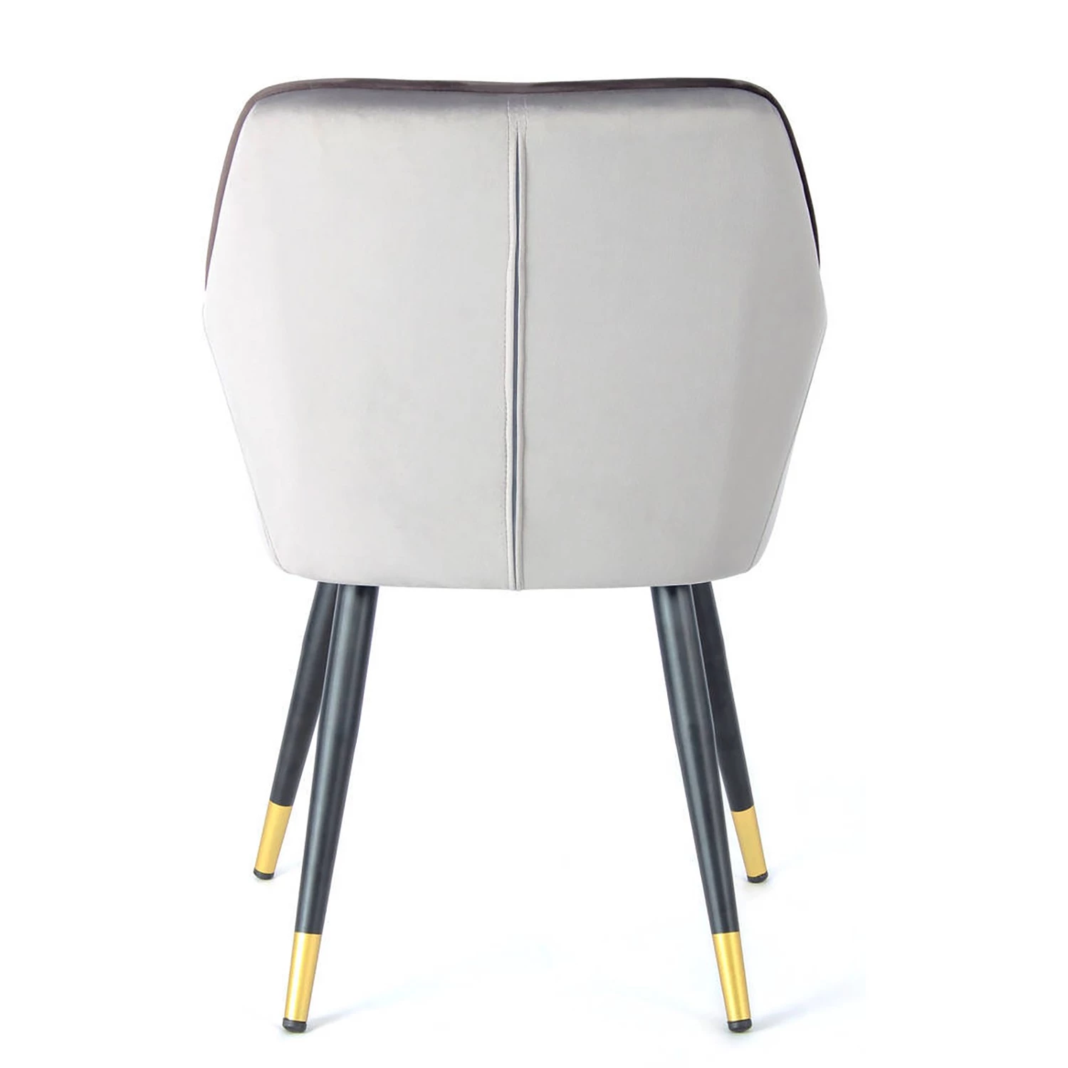 Kayoom Chaise à accoudoirs Amino - Velours / Acier - Gris / Doré 5 Kayoom Chaise à accoudoirs Amino - Velours / Acier - Gris / Doré – Image 5