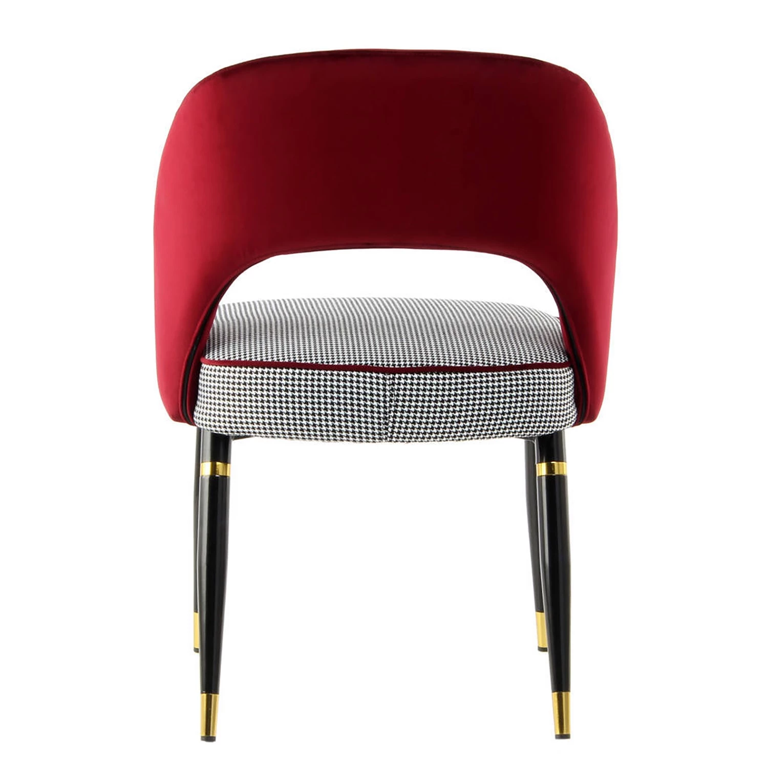 Kayoom Chaises capitonnées Courtney (lot de 2) - Velours / Partiellement en eucalyptus massif - Rouge / Doré 5 Kayoom Chaises capitonnées Courtney (lot de 2) - Velours / Partiellement en eucalyptus massif - Rouge / Doré – Image 5