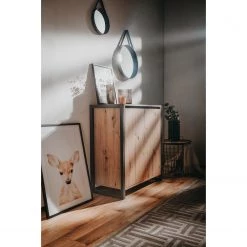 Red Living Buffet Denville I - Imitation chêne artisan / Anthracite -Meubles de salle à manger Soldes Magasin 1000214486 200608 14145800005 MOOD DETAILS P000000001000214486 mood