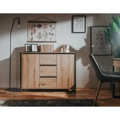 Red Living Buffet Denville II - Imitation chêne artisan / Anthracite -Meubles de salle à manger Soldes Magasin 1000214501 200608 14164700095 MOOD DETAILS P000000001000214501 mood