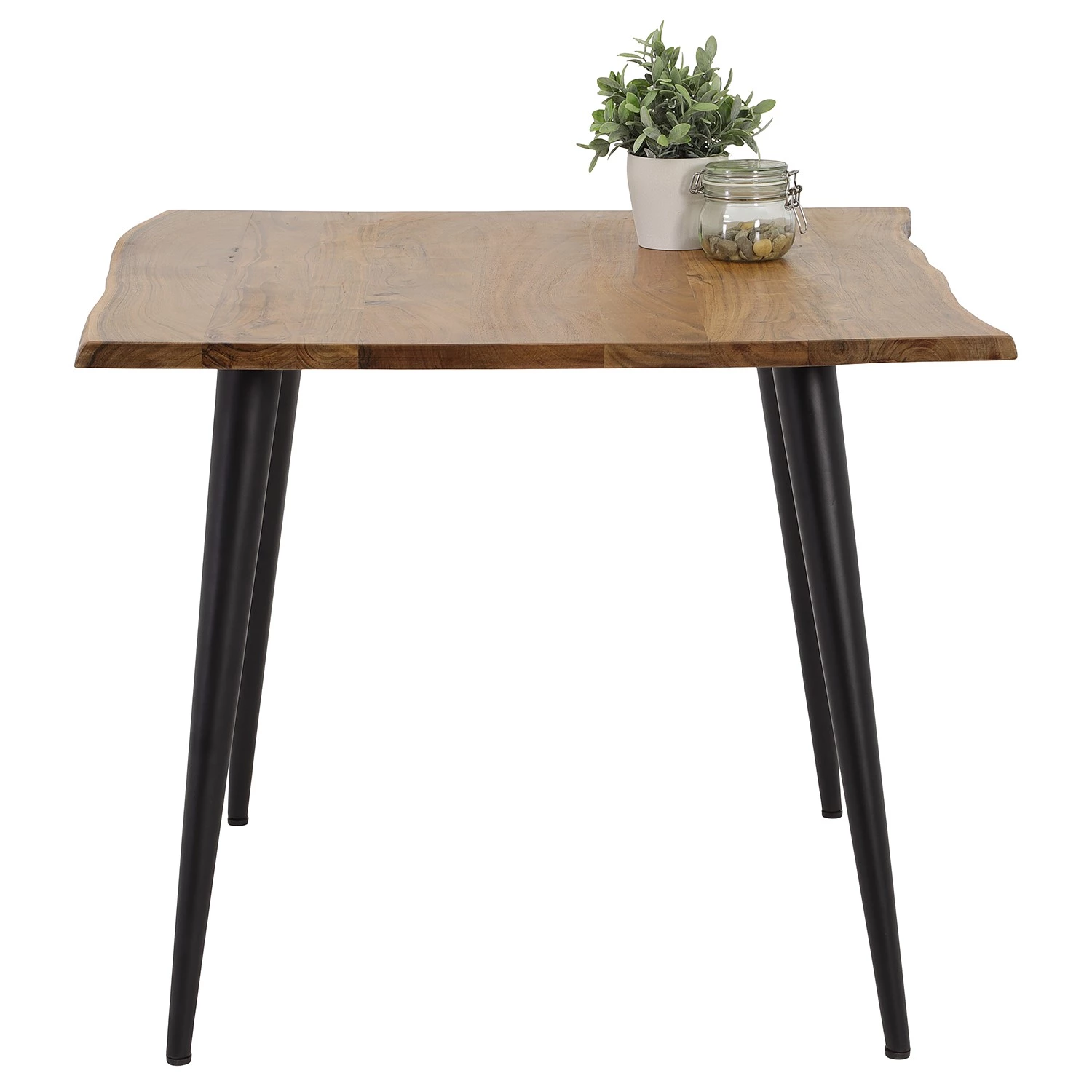 Norrwood Table Auberry - Acacia massif / Acier - Acacia / Noir mat - Largeur : 90 cm 3 Norrwood Table Auberry - Acacia massif / Acier - Acacia / Noir mat - Largeur : 90 cm – Image 3