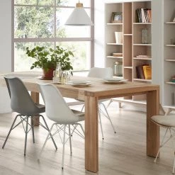 Ars Natura Table Juina - Chêne massif - Chêne - Chêne - 200 x 100 cm -Meubles de salle à manger Soldes Magasin 1000214933 200608 06185200180 DETAILS P000000001000214933