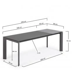 Loftscape Table Retie II - (Extensible) - Graphite - Largeur : 160 cm -Meubles de salle à manger Soldes Magasin 1000214934 200608 06185500186 SKETCH DETAILS P000000001000214934 sketch