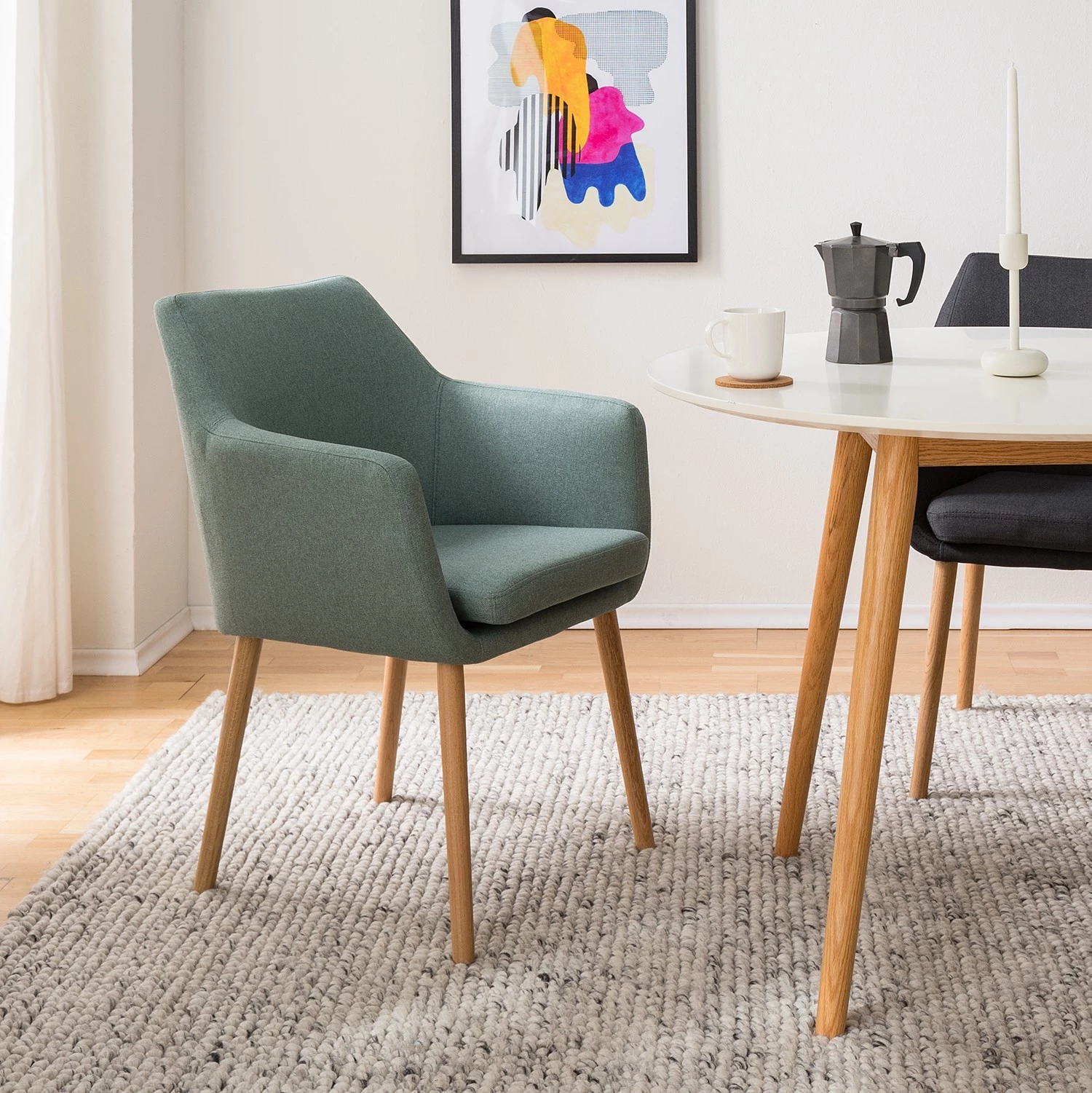 Mørteens Chaises à accoudoirs Nicholas XXL - Tissu Cors: Gris menthe - 1 chaise 2 Mørteens Chaises à accoudoirs Nicholas XXL - Tissu Cors: Gris menthe - 1 chaise – Image 2