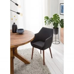 Mørteens Chaises à accoudoirs Nicholas I - Tissu Cors: Anthracite - 1 chaise -Meubles de salle à manger Soldes Magasin 1000215123 210115 12245700038 DETAILS P000000001000215123